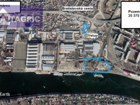 Pozemok pre logistiku s prístaviskom pre lode v Komárne na predaj - 25 375 m2